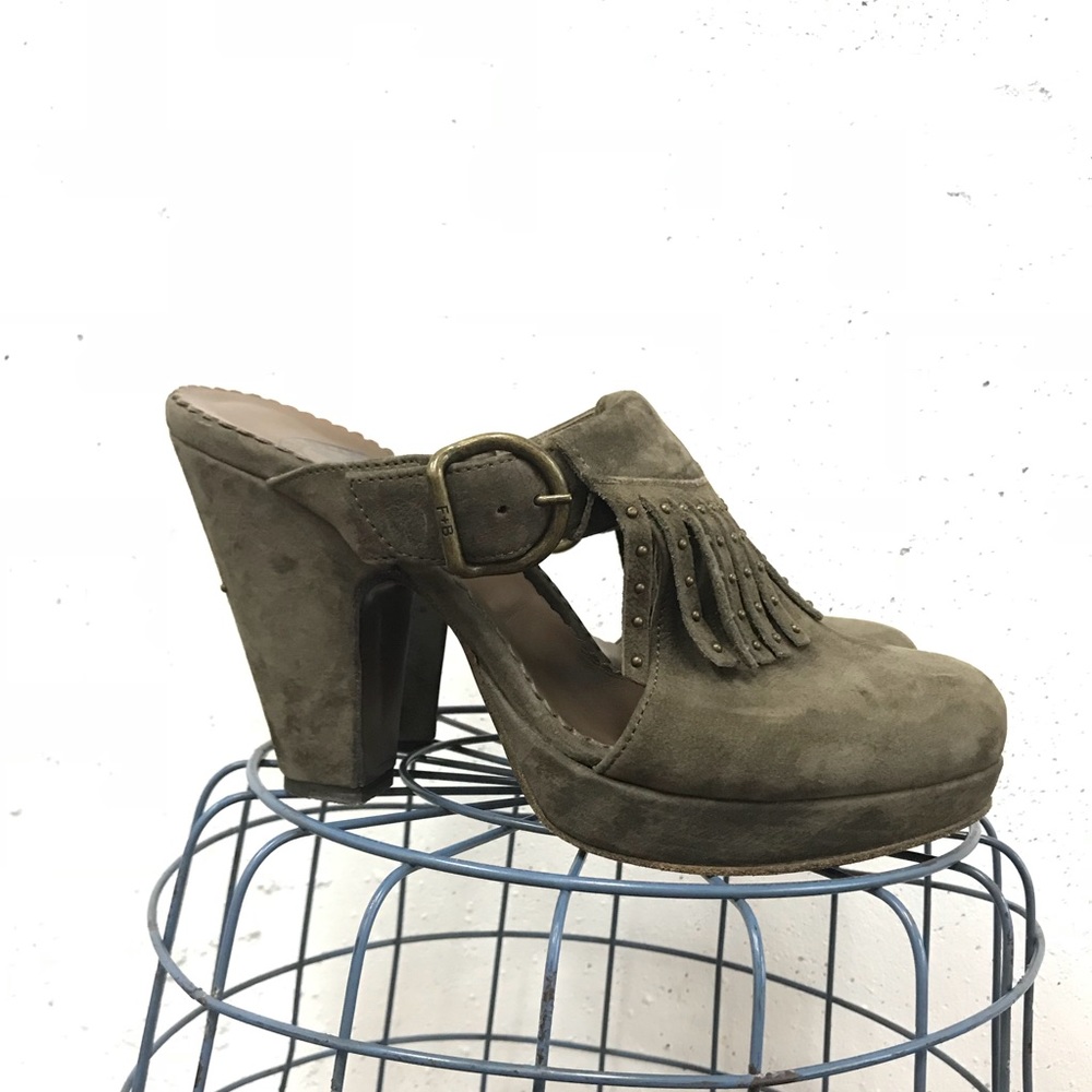 Italian fashion suede clogs/mules
